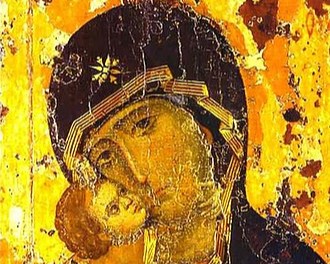 Ikon av Maria og Jesus